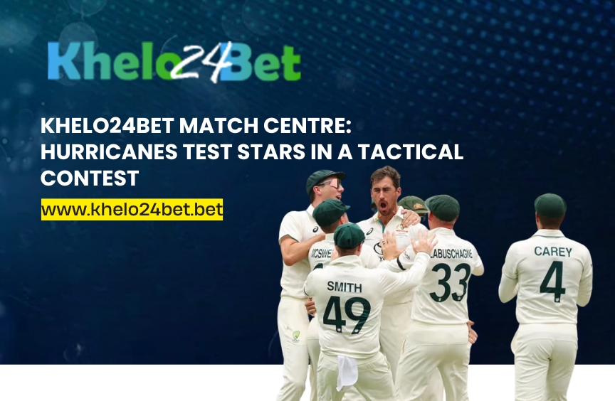 Hurricanes in a tactical cricket contest highlighted in the Khelo24bet Match Centre, capturing strategy and key match moments.