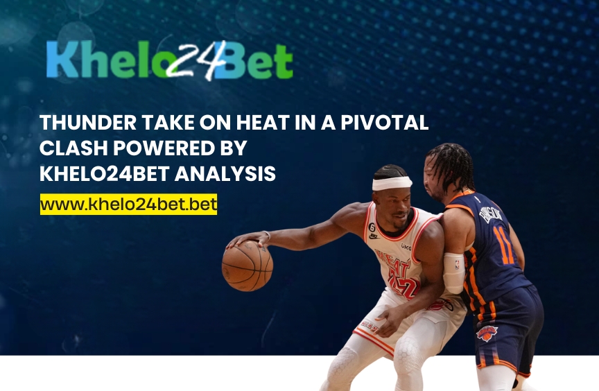 Thunder vs Heat match illustration showcasing intense NBA action with players competing in a high-stakes game featured in the analysis blog.